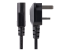 PXT101UK3M - StarTech.com 10ft (3m) UK Computer Power Cable, 18AWG, BS 1363 to C13 Power Cord, 10A 250V, Black Replacement AC Power Cord, TV/Monitor Power Cable, BS 1363 to IEC 60320 C13 Kettle Lead - Close up