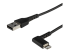 RUSBLTMM2MBR - StarTech.com 6ft (2m) Durable USB A to Lightning Cable, Black 90° Right Angled Heavy Duty Rugged Aramid Fiber USB Type A to Lightning Charging/Sync Cord, Apple MFi Certified, iPhone 12 Pro - Close up