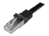 N6SPAT2MBK - StarTech.com 2m CAT6 Ethernet Cable, 10 Gigabit Shielded Snagless RJ45 100W PoE Patch Cord, CAT 6 10GbE SFTP Network Cable w/Strain Relief, Black, Fluke Tested/Wiring is UL Certified/TIA - Close up