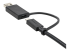 USBCCADP - StarTech.com 3ft (1m) USB C Cable w/ USB-A Adapter Dongle, Hybrid 2-in-1 USB C Cable w/ USB-A | USB-C to USB-C (10Gbps/100W PD), USB-A to USB-C (5Gbps), USB-A Host to USB-C DisplayLink Dock - Close up