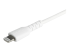 RUSBCLTMM1MW - StarTech.com (1m) Durable White USB-C to Lightning Cable, Heavy Duty Rugged Aramid Fiber USB Type A to Lightning Charger/Sync Power Cord, Apple MFi Certified iPad/iPhone 12 Pro Max - Close up