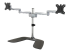 ARMDUALSS - StarTech.com Dual Monitor Stand, Ergonomic Desktop Monitor Stand for up to 32" VESA Displays, Free-Standing Articulating Universal Computer Monitor Mount, Adjustable Height, Silver - Right-angle