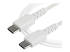RUSB2CC1MW - StarTech.com 1m USB C Charging Cable, Durable Fast Charge & Sync USB 2.0 Type C to USB C Laptop Charger Cord, TPE Jacket Aramid Fiber M/M 60W White, Samsung S10, S20 iPad Pro MS Surface - Right-angle