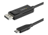 CDP2DP1MBD - StarTech 3ft (1m) USB C to DisplayPort 1.2 Cable 4K 60Hz, Bidirectional DP to USB-C or USB-C to DP Reversible Video Adapter Cable, HBR2/HDR, USB Type C/Thunderbolt 3 Monitor Cable - Right-angle