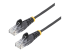 N6PAT50CMBKS - StarTech.com 50cm Slim LSZH CAT6 Ethernet Cable, 10 Gigabit Snagless RJ45 100W PoE Patch Cord, CAT 6 10GbE UTP Network Cable w/Strain Relief, Black, Fluke Tested/ETL/Low Smoke Zero Halogen - Right-angle