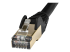 6ASPAT7MBK - StarTech.com 7m CAT6A Ethernet Cable, 10 Gigabit Shielded Snagless RJ45 100W PoE Patch Cord, CAT 6A 10GbE STP Network Cable w/Strain Relief, Black, Fluke Tested/UL Certified Wiring/TIA - Close up