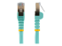 6ASPAT3MAQ - StarTech.com 3m CAT6A Ethernet Cable, 10 Gigabit Shielded Snagless RJ45 100W PoE Patch Cord, CAT 6A 10GbE STP Network Cable w/Strain Relief, Aqua, Fluke Tested/UL Certified Wiring/TIA - Multi-angle