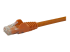 N6PATC10MOR - StarTech.com 10m CAT6 Ethernet Cable, 10 Gigabit Snagless RJ45 650MHz 100W PoE Patch Cord, CAT 6 10GbE UTP Network Cable w/Strain Relief, Orange, Fluke Tested/Wiring is UL Certified/TIA - Close up