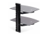 2B-WALL-MOUNT-SHELF - Startech Dual Floating Wall-Mounted AV Shelves, Adjustable Height Shelf For Under TV, Organize A/V Equipment On Black Tempered Glass Shelves - Back