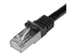 N6SPAT3MBK - Startech 3m CAT6 Ethernet Cable, 10 Gigabit Shielded Snagless RJ45 100W PoE Patch Cord, CAT 6 10GbE SFTP Network Cable w/Strain Relief, Black, Wiring is UL Certified/TIA - Close up