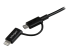 LTUB1MBK - StarTech.com 1m (3 ft) Black Apple 8-pin Lightning Connector or Micro USB to USB Combo Cable for iPhone iPod iPad - Close up