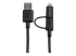 LTUB1MBK - StarTech.com 1m (3 ft) Black Apple 8-pin Lightning Connector or Micro USB to USB Combo Cable for iPhone iPod iPad - Close up