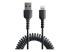 RUSB2ALT50CMBC - StarTech.com 50cm (20in) USB to Lightning Cable, MFi Certified, Coiled iPhone Charger Cable, Black, Durable and Flexible TPE Jacket Aramid Fiber, Heavy Duty Coil Charging Cable - Close up