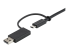 USBCCADP - StarTech.com 3ft (1m) USB C Cable w/ USB-A Adapter Dongle, Hybrid 2-in-1 USB C Cable w/ USB-A | USB-C to USB-C (10Gbps/100W PD), USB-A to USB-C (5Gbps), USB-A Host to USB-C DisplayLink Dock - Close up