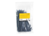 CBMZT6B - Startech 15cm(6") Cable Ties, 3mm(1/8") wide, 39mm(1-3/8") Bundle Diameter, 18kg(40lb) Tensile Strength, Nylon Self Locking Zip Ties with Curved Tip, 94V-2/UL Listed, 100 Pack, Black - Front