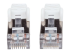 736077 - Intellinet Network Patch Cable, Cat6, 30m, White, Copper, S/FTP, LSOH / LSZH, PVC, RJ45, Gold Plated Contacts, Snagless, Booted, Lifetime Warranty, Polybag - Close up