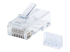 790604 - Intellinet RJ45 Modular Plugs, Cat6, UTP, 3-prong, for solid wire, 15 µ gold plated contacts, 90 pack - Right-angle