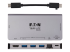 U442-DOCK5D-GY - Eaton Tripp Lite Series USB C Docking Station USB Hub 4k w/ HDMI, Gbe Gigabit Ethernet, SD Card Reader, PD Charging - Multi-angle