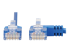 N204-S15-BL-RA - Eaton Tripp Lite Series Right-Angle Cat6 Gigabit Molded Slim UTP Ethernet Cable (RJ45 Right-Angle M to RJ45 M), Blue, 15 ft. (4.57 m) - Close up