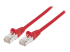 740692 - Intellinet Network Patch Cable, Cat7 Cable/Cat6A Plugs, 1m, Red, Copper, S/FTP, LSOH / LSZH, PVC, RJ45, Gold Plated Contacts, Snagless, Booted, Lifetime Warranty, Polybag - Right-angle