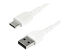 RUSB2AC1MW - StarTech 1m USB A to USB C Charging Cable, Durable Fast Charge & Sync USB 2.0 to USB Type C Data Cord, Rugged TPE Jacket Aramid Fiber M/M 3A White, Samsung S10, S20, iPad Pro, Pixel - Right-angle