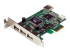 PEXUSB4DP - Startech 4 Port PCI Express Low Profile High Speed USB Card - Left-angle