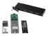 SM2E1BMU31C - Startech USB-C 10Gbps to M.2 NVMe or M.2 SATA SSD Enclosure, External M.2 PCIe/SATA NGFF SSD Enclosure, Portable Aluminum Case, USB Type-C & USB-A Host Cables, For 2230/2242/2260/2280 - Right-angle