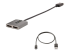 MST14DP122DP - Startech 2-Port DisplayPort MST Hub, Dual 4K 60Hz, DP to 2x DisplayPort Monitor Adapter, DP 1.4 Multi-Monitor Video Adapter w/ 1ft Built-in Cable, USB Powered, Windows Only - Left-angle