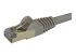 6ASPAT1MGR - Startech 1m CAT6A Ethernet Cable, 10 Gigabit Shielded Snagless RJ45 100W PoE Patch Cord, CAT 6A 10GbE STP Network Cable w/Strain Relief, Grey, UL Certified Wiring/TIA - Close up
