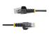 N6PAT50CMBKS - StarTech.com 50cm Slim LSZH CAT6 Ethernet Cable, 10 Gigabit Snagless RJ45 100W PoE Patch Cord, CAT 6 10GbE UTP Network Cable w/Strain Relief, Black, Fluke Tested/ETL/Low Smoke Zero Halogen - Multi-angle