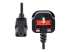 BS13U-1M-POWER-LEAD - StarTech.com 3ft (1m) UK Computer Power Cable, BS 1363 to C13 Power Cord, 18AWG, 10A 250V, Black Replacement AC Power Cord, Monitor Power Cable, BS 1363 to IEC 60320 C13 Kettle Lead - Front