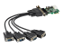 PEX4S953LP - StarTech.com 4-port PCI Express RS232 Serial Adapter Card, PCIe RS232 Serial Host Controller Card, PCIe to Serial DB9, 16950 UART, Low Profile Desktop Expansion Card, Windows, macOS, Linux - Left-angle
