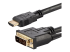 HDMIDVIMM6 - Startech 6ft (1.8m) HDMI to DVI Cable, DVI-D to HDMI Display Cable (1920x1200p), Black, 19 Pin HDMI Male to DVI-D Male Cable Adapter, Digital Monitor Cable, M/M, Single Link - Close up