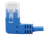 N204-S07-BL-LA - Eaton Tripp Lite Series Left-Angle Cat6 Gigabit Molded Slim UTP Ethernet Cable (RJ45 Left-Angle M to RJ45 M), Blue, 7 ft. (2.13 m) - Close up