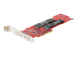 DUAL-M2-PCIE-CARD-B - StarTech.com Dual M.2 PCIe SSD Adapter Card, x8 / x16 Dual NVMe or AHCI M.2 SSD to PCI Express 4.0, Up to 7.8GBps/Drive, For 2242/2260/2280/22110mm PCIe M-Key M2 SSDs, Bifurcation Required - Left-angle