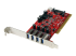PCIUSB3S4 - StarTech.com 4 Port PCI SuperSpeed USB 3.0 Adapter Card with SATA/SP4 Power - Left-angle