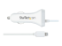 USBLT2PCARW2 - StarTech.com Lightning Car Charger with 1m Coiled Lightning Cable, 12W, White, 2 Port USB Car Charger Adapter for Phones and Tablets, In Car Apple iPhone/iPad Charger w/ Built-in Cord - Top