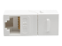 N235-001-WH-6AD - Eaton Tripp Lite Series Cat6a Straight-Through Modular In-Line Snap-In Coupler w/90-Degree Down-Angled Port, White (RJ45 F/F) - Bottom