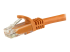 N6PATC5MOR - StarTech.com 5m CAT6 Ethernet Cable, 10 Gigabit Snagless RJ45 650MHz 100W PoE Patch Cord, CAT 6 10GbE UTP Network Cable w/Strain Relief, Orange, Fluke Tested/Wiring is UL Certified/TIA - Close up