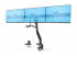3M1A3SG-MONITOR-ARM - StarTech.com Crossbar Triple Monitor Desk Mount, VESA 75x75/100x100 - Right-angle