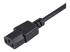 PXT1001M - StarTech 1m (3ft) Power Extension Cord, C14 to C13, 10A 125V, 18AWG, Black Computer Power Cord Extension, Power Supply Extension Cable, IEC-320-C14 to IEC-320-C13 AC Power Cable - Close up