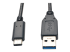 U428-003 - Eaton Tripp Lite Series USB-C to USB-A Cable (M/M), USB 3.2 Gen 1 (5 Gbps), Thunderbolt 3 Compatible, 3 ft. (0.91 m) - Front