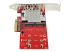 PEX8M2E2 - StarTech.com Dual M.2 PCIe SSD Adapter Card, x8 / x16 Dual NVMe or AHCI M.2 SSD to PCI Express 3.0, M.2 NGFF PCIe (M-Key) Compatible, Vented, Supports 2242, 2260, 2280, JBOD, Mac & PC - Right-angle