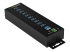 HB30A10AME - StarTech.com 10 Port USB Hub with Power Adapter, Surge Protection, Metal Industrial USB 3.0 Data Transfer Hub, Din Rail, Wall or Desk Mountable, High Speed USB 3.1/ USB 3.2 Gen 1 5Gbps Hub - Top