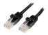 45PAT50CMBK - Startech 0.5m Black Cat5e / Cat 5 Snagless Ethernet Patch Cable 0.5 m - Left-angle