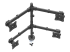 ARMQUAD - StarTech.com Desk Mount Quad Monitor Arm, Ergonomic VESA 4 Monitor Mount 2x2 up to 27", Articulating & Height Adjustable Pole Mount, Tilt/Swivel/Rotate LCD/LED Screen, Clamp/Grommet - Left-angle