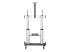 STNDMTV100 - StarTech.com Mobile TV Stand, Heavy Duty TV Cart for 60-100" Display (100kg/220lb), Height Adjustable Rolling Flat Screen Floor Standing on Wheels, Universal Television Mount w/Shelves - Back