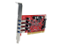 PCIUSB3S4 - Startech 4 Port PCI SuperSpeed USB 3.0 Adapter Card with SATA/SP4 Power - Left-angle