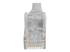 N6LPATCH1MGR - StarTech.com 1m LSZH CAT6 Ethernet Cable, 10 Gigabit Snagless RJ45 100W PoE Network Patch Cord with Strain Relief, CAT 6 10GbE UTP, Grey, Individually Tested/ETL, Low Smoke Zero Halogen - Close up