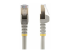 6ASPAT1MGR - Startech 1m CAT6A Ethernet Cable, 10 Gigabit Shielded Snagless RJ45 100W PoE Patch Cord, CAT 6A 10GbE STP Network Cable w/Strain Relief, Grey, UL Certified Wiring/TIA - Multi-angle